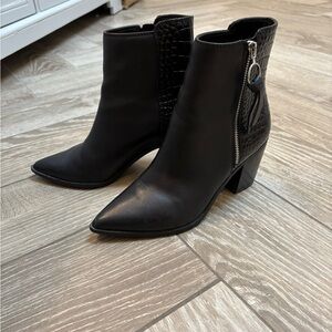 Aldo Black Ankle Boots with Textured Detail